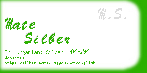 mate silber business card